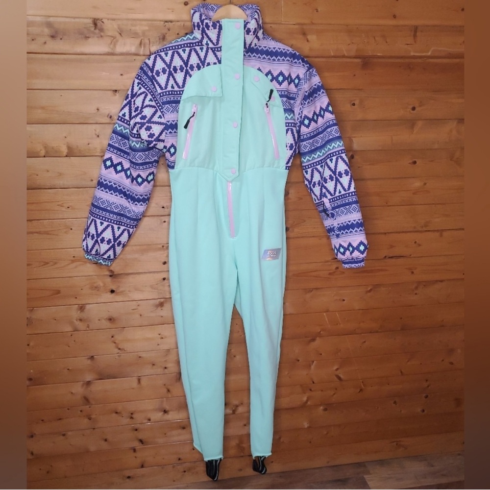 Stylish Women's Ski Jacket - Mint Green, Pink and Purple